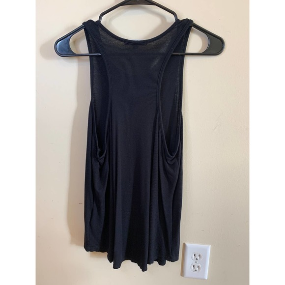 Revolve David Lerner Racer Front Tank Ribbed Black Top Size L - Picture 3 of 6